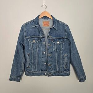 Levis Mens Original Trucker Denim Jacket Size M Blue Biker Cowboy Westerncore